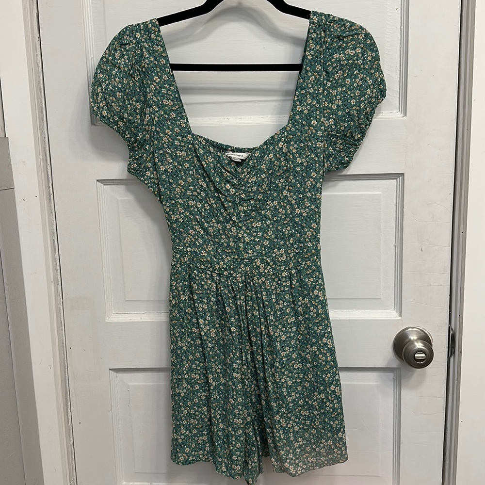 Green Floral Romper